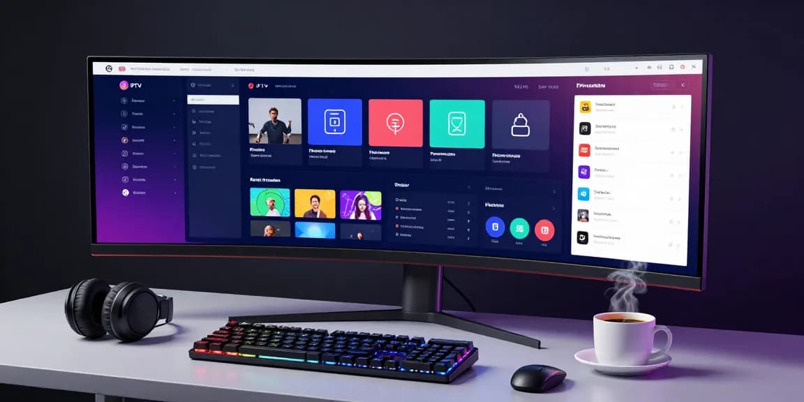 IPTV reseller dashboard features advanced software development tools in a modern workspace.