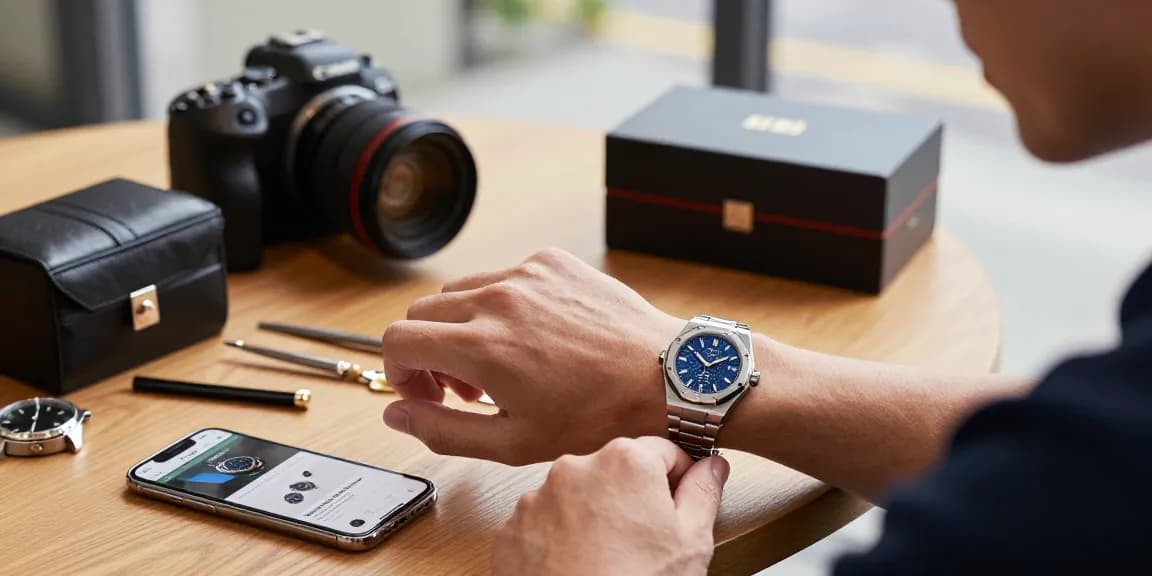 Discover luxury clone watches in a stylish urban setting, showcasing premium design and craftsmanship.