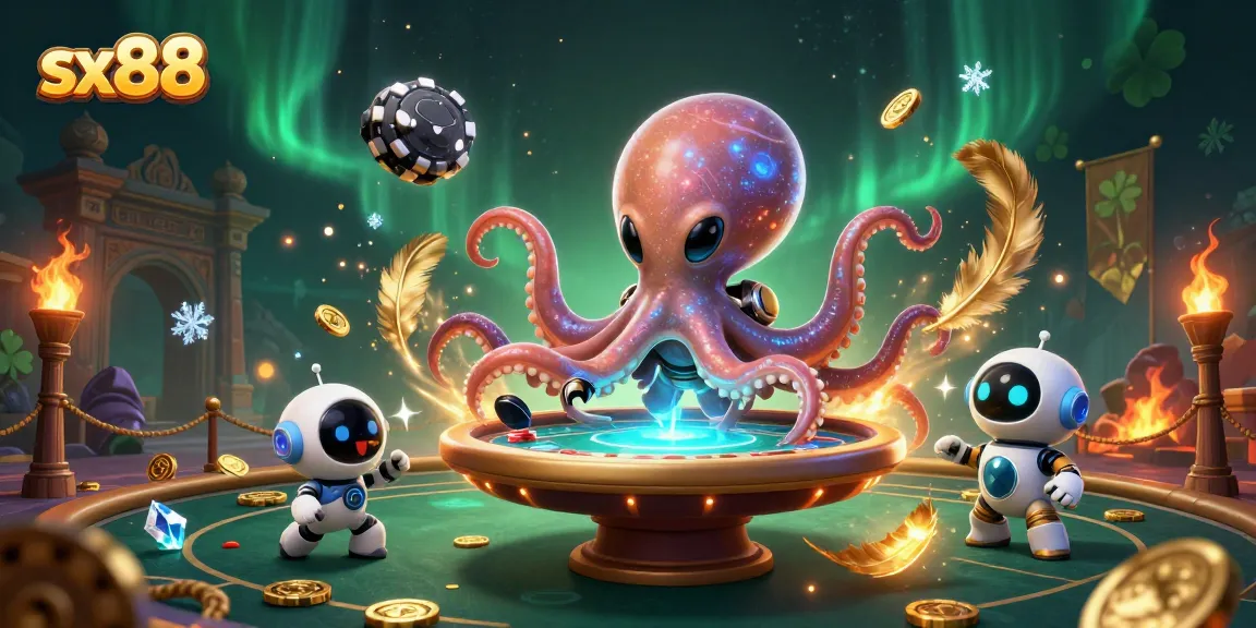 SX88 features a thrilling alien poker setup with vibrant, dynamic gaming elements and the octopus dealer.
