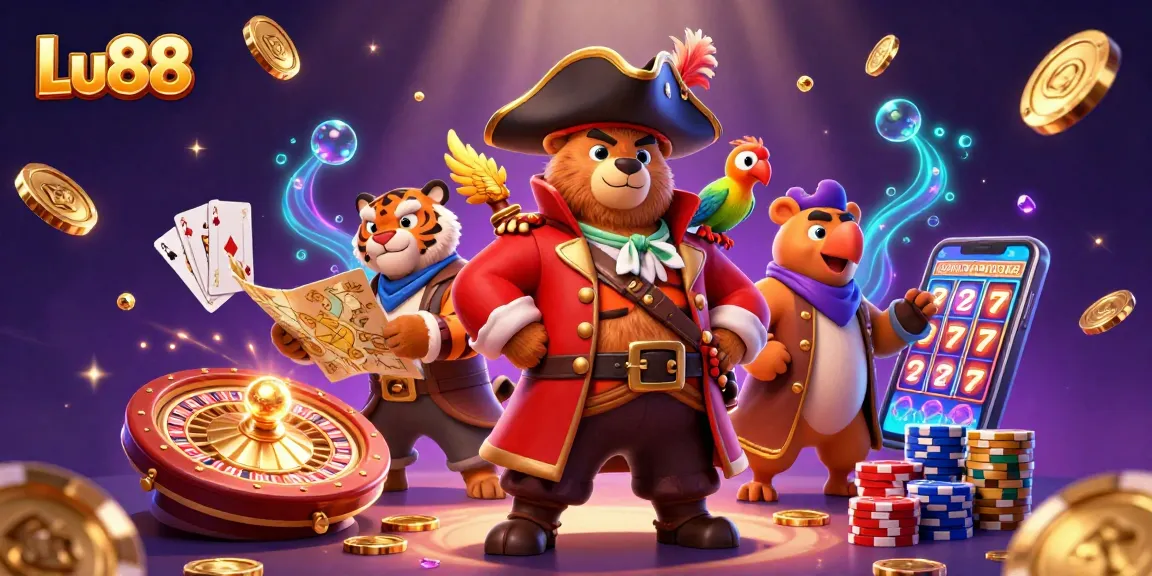 Win big at Lu88 with exciting slots, treasure maps, and vibrant casino elements.