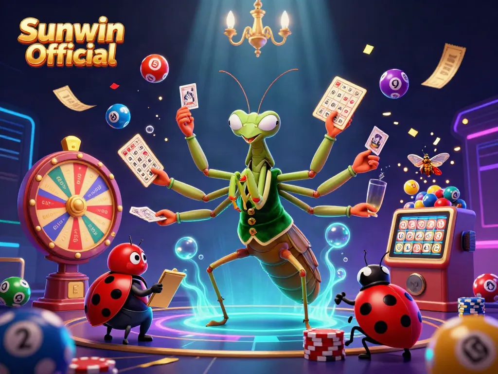 Experience excitement with Sunwin Official as vibrant characters and casino games collide in 3D.