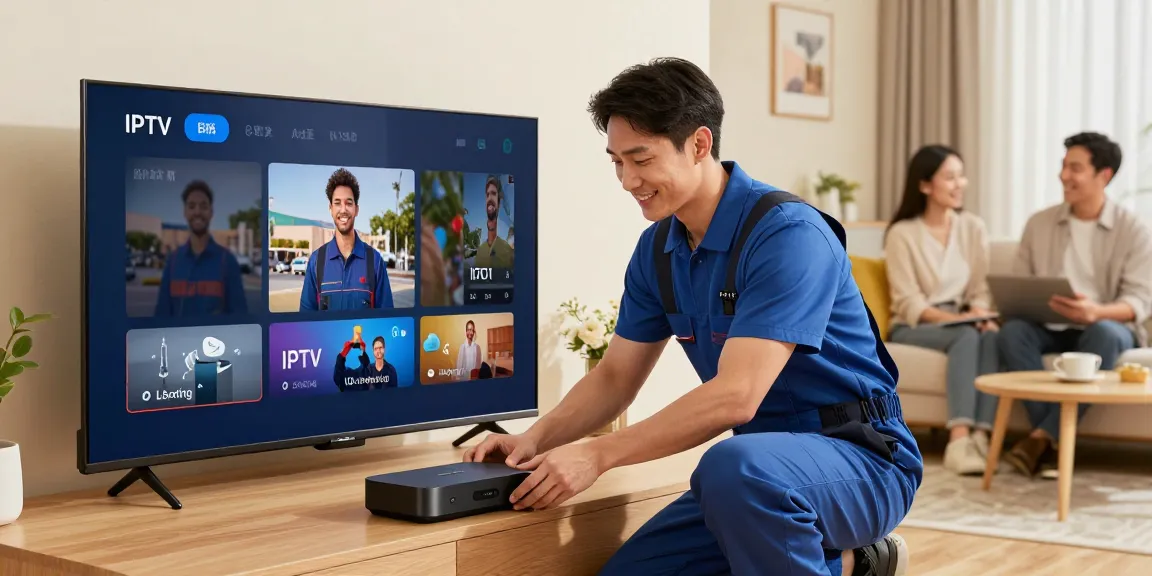 Expert IPTV services installation by a trusted local provider in a modern home.