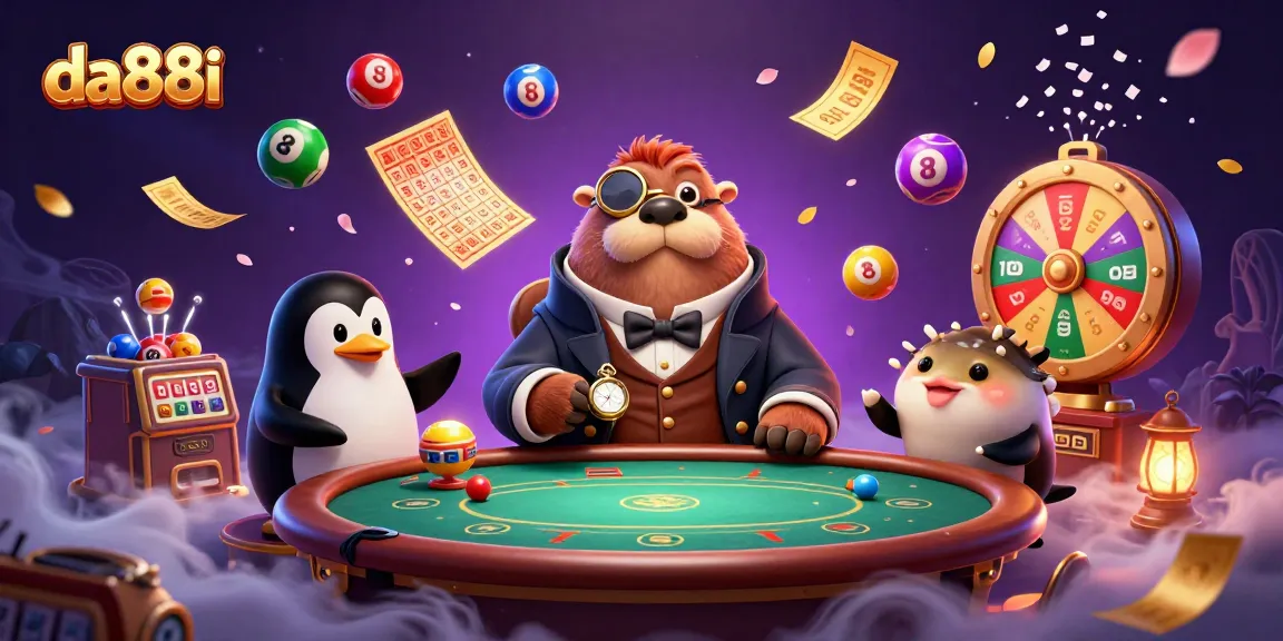 Players engage at da88i's vibrant underwater poker scene with a joyous walrus and unique dealers.
