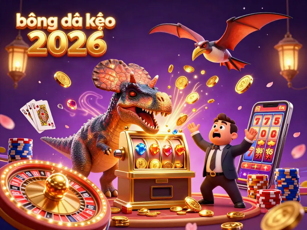 Experience bóng đá kèo nhà cái as a pachycephalosaurus wins jackpots amidst flying coins and casino excitement.