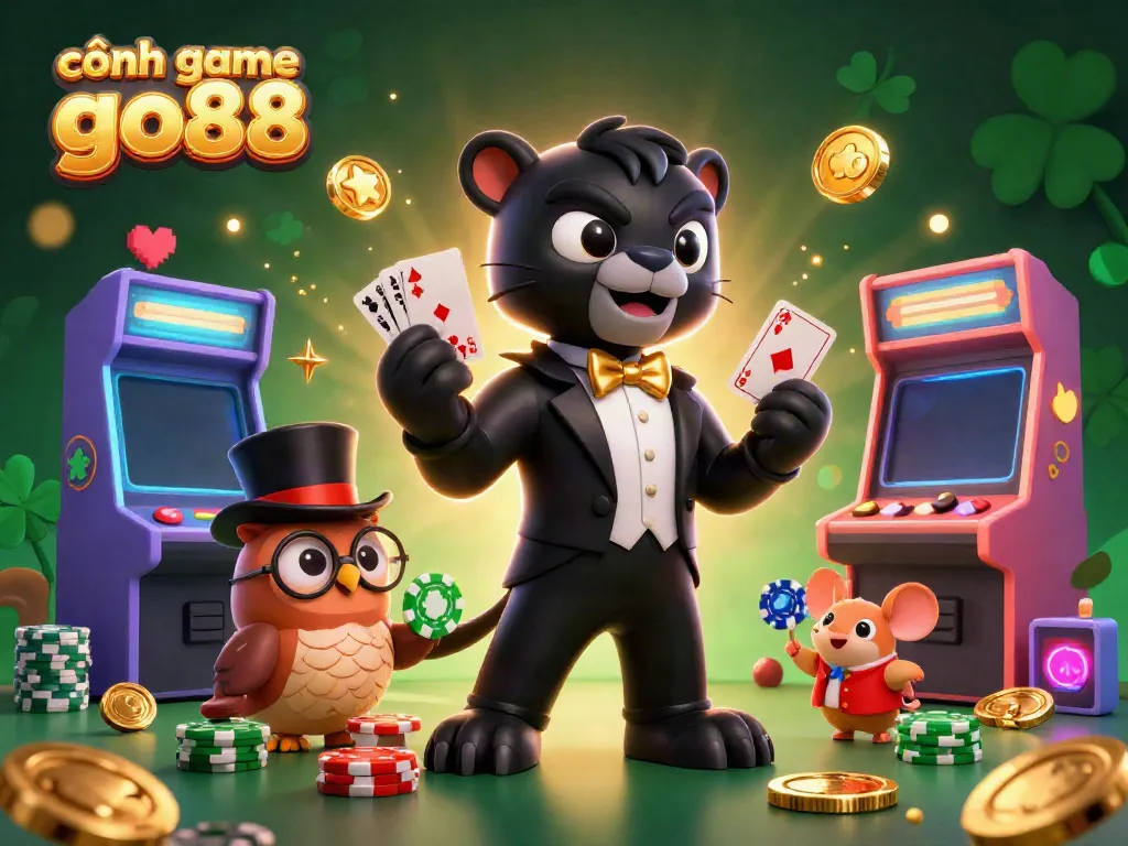 Engage in thrilling gaming with the cổng game go88, featuring vibrant characters and casino elements.