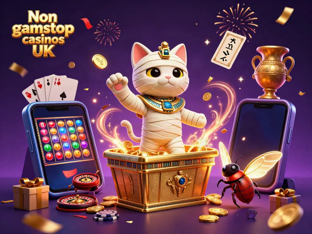 Engage with the thrilling world of Non gamstop casinos UK in this vibrant casino illustration.