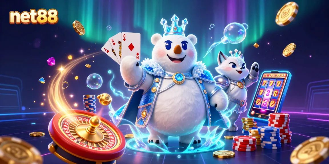 Experience exciting gameplay with net88's unique 3D casino characters amidst dazzling animations.