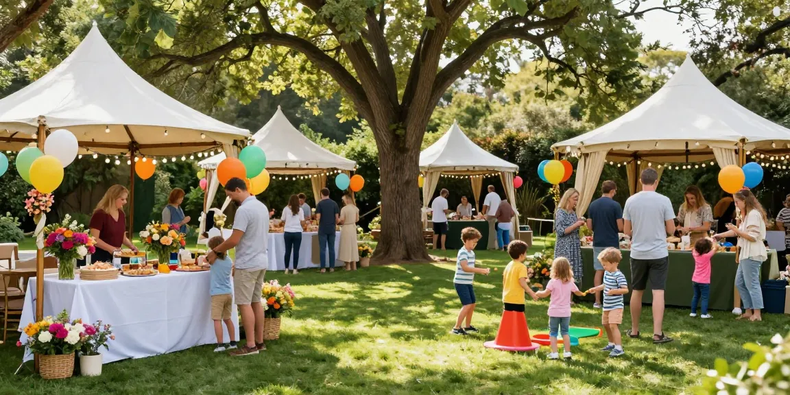 Event setting showcasing gazebo hire services from https://www.gazebohirelondon.co.uk/ with guests enjoying a summer garden party.
