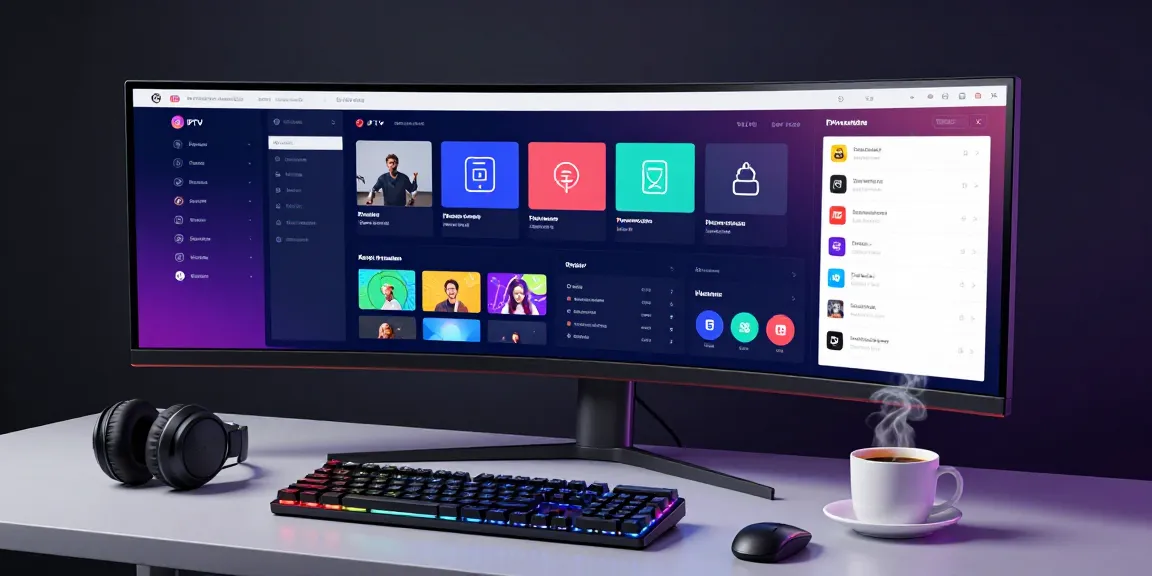 IPTV reseller dashboard features advanced software development tools in a modern workspace.