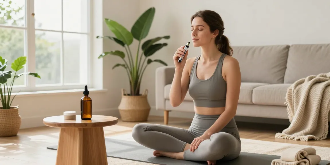 Strong THC vapes UK in a serene wellness space featuring CBD oil, natural plants, and relaxation elements.