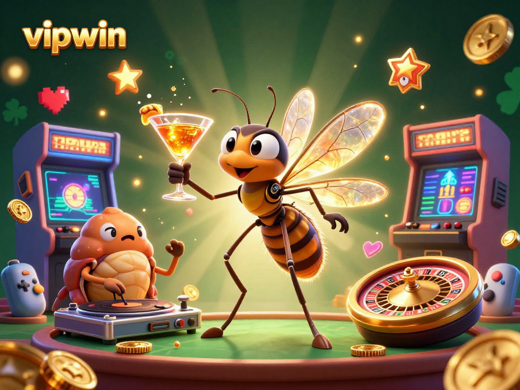 Experience thrilling play at vipwin with a vibrant 3D casino scene highlighting excitement