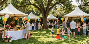 Event setting showcasing gazebo hire services from https://www.gazebohirelondon.co.uk/ with guests enjoying a summer garden party.