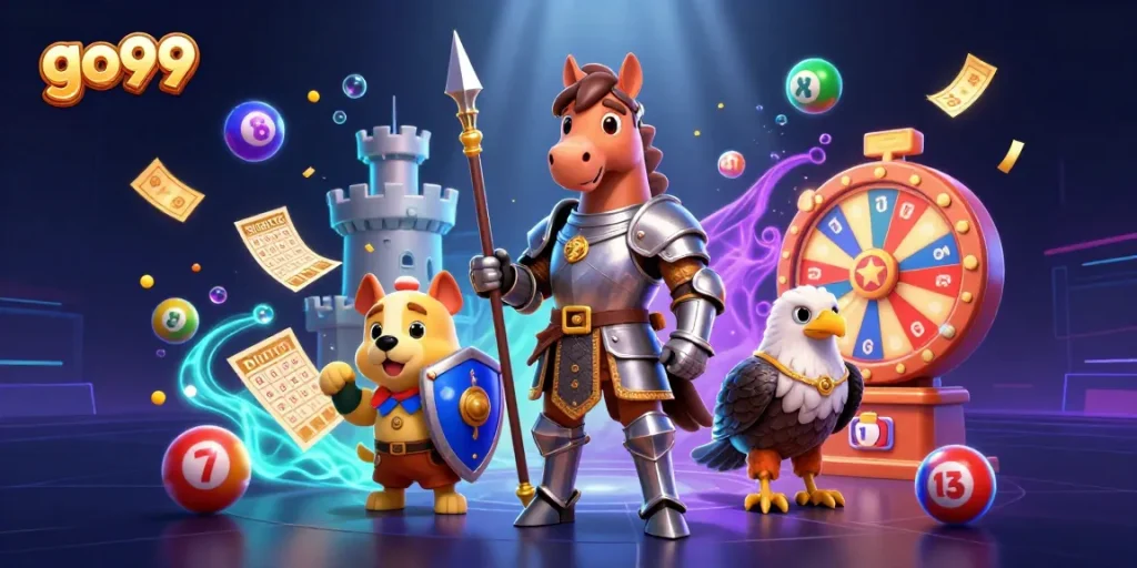 Go99 offers vibrant experiences with lottery balls and engaging gameplay elements in a casino setting.