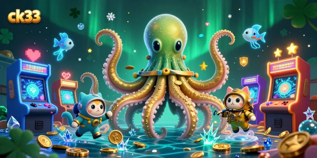 Engage in thrilling gameplay at ck33, featuring kraken and diving cat in an immersive casino adventure.
