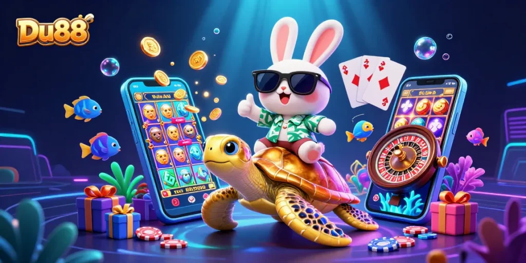 Engage with the thrilling Du88 slot game experience featuring vibrant casino elements.