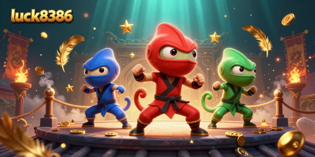 Experience the thrill of luck8386 with spirited chameleon ninjas and dynamic gambling elements.