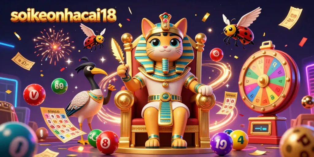Engage with soikeonhacai18 through colorful visuals of lottery excitement and vibrant game elements.