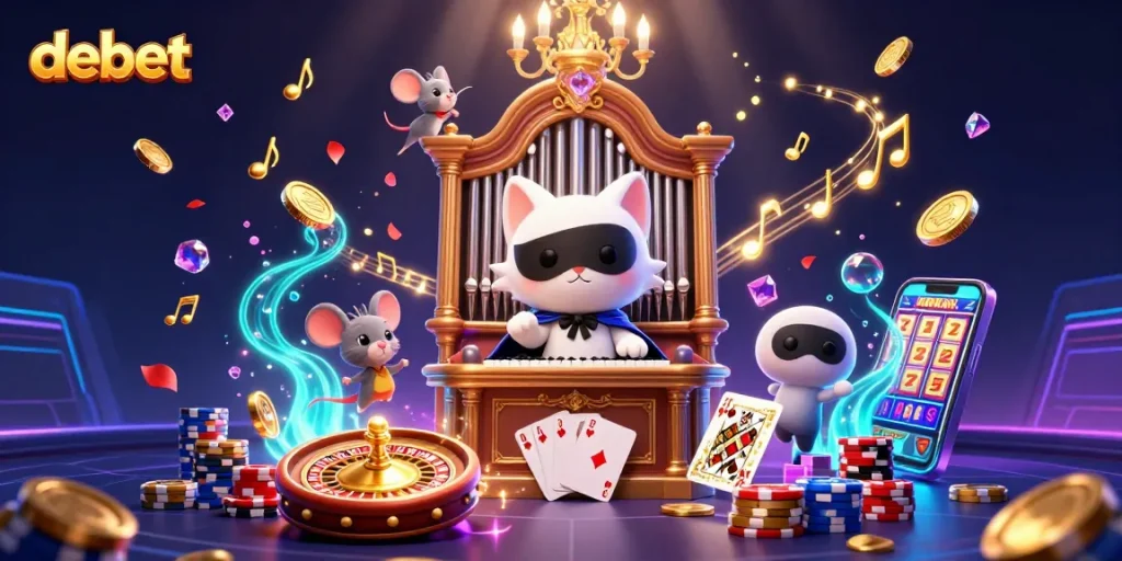 Experience debet's thrilling casino adventures with animated characters and vibrant gaming elements.