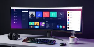 IPTV reseller dashboard features advanced software development tools in a modern workspace.
