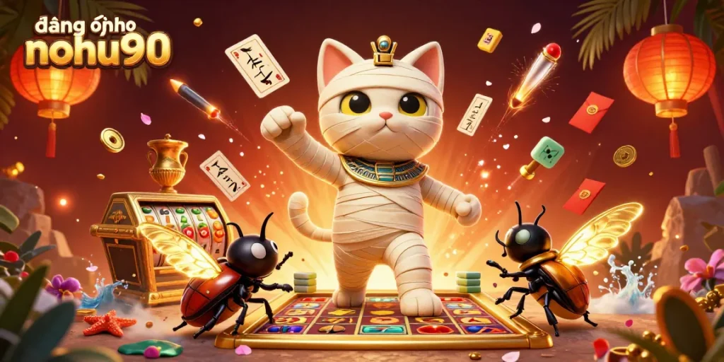Experience the excitement of đăng nhập nohu90 with vibrant casino elements and rich 3D illustrations.