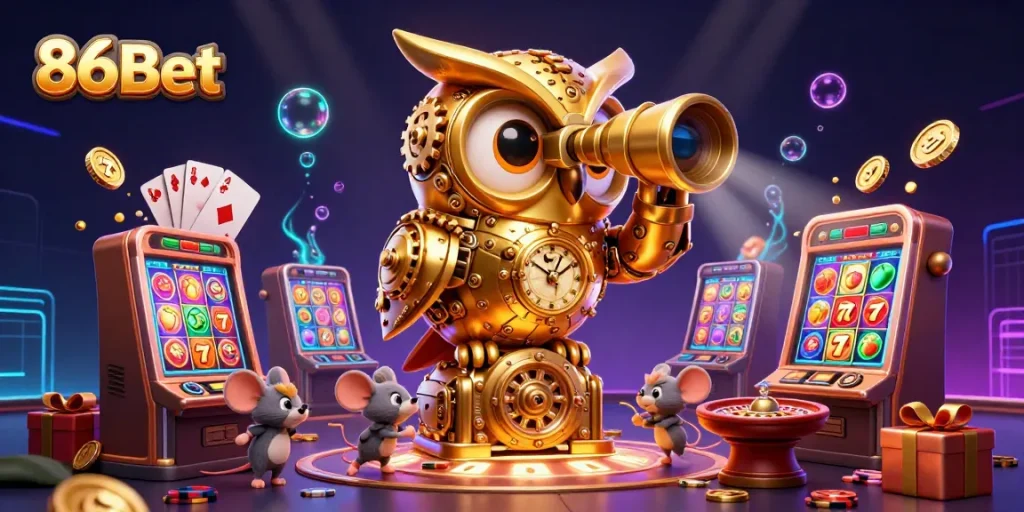 Experience the excitement of 86Bet with vibrant slots and a dynamic casino scene.
