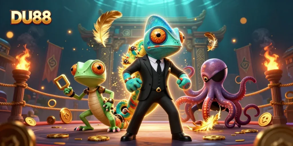 Experience thrilling play with DU88's vibrant characters and dynamic casino elements