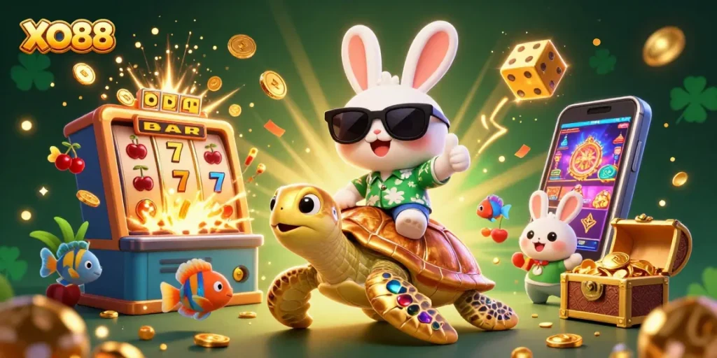 Experience exciting gameplay with XO88's vibrant casino world, featuring slots and rich elements.