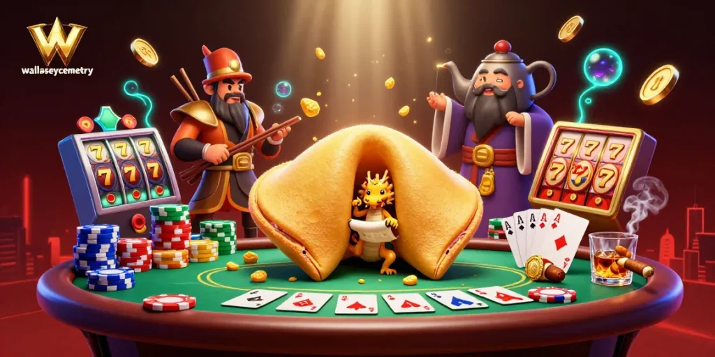 Experience thrilling gambling activities with wallaseycemetery featuring a vibrant, dynamic casino scene.