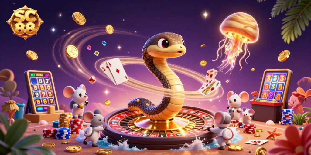 Engage in the exhilarating cosmic casino experience with SC 88's vibrant roulette scene.