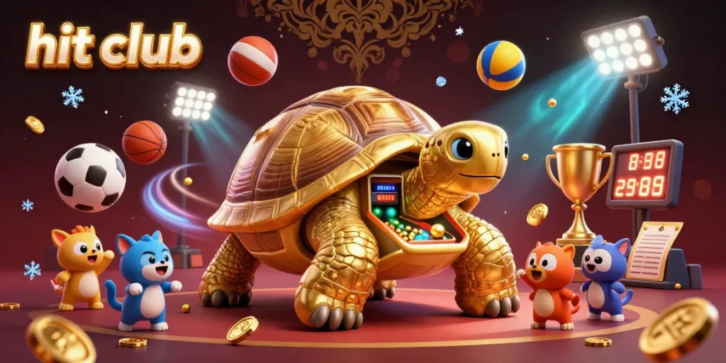 Join the hit club in this vibrant, engaging 3D casino scene featuring animated gambling elements.