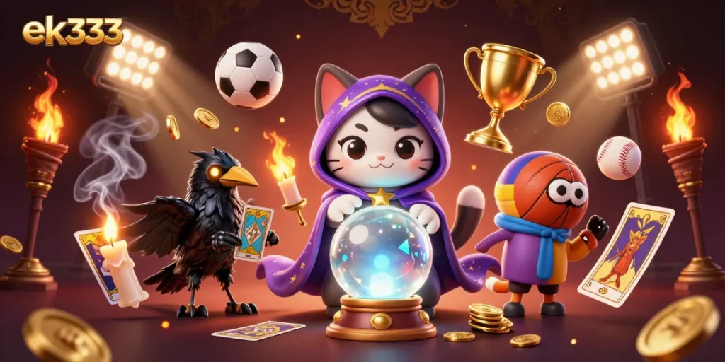 Engage with exciting gameplay on ek333, featuring mystical characters in a vibrant casino scene.